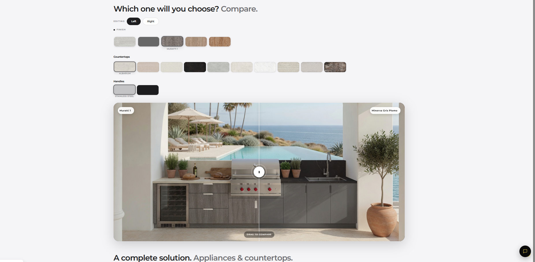 Lioher.com Outdoor Kitchen slide configurator